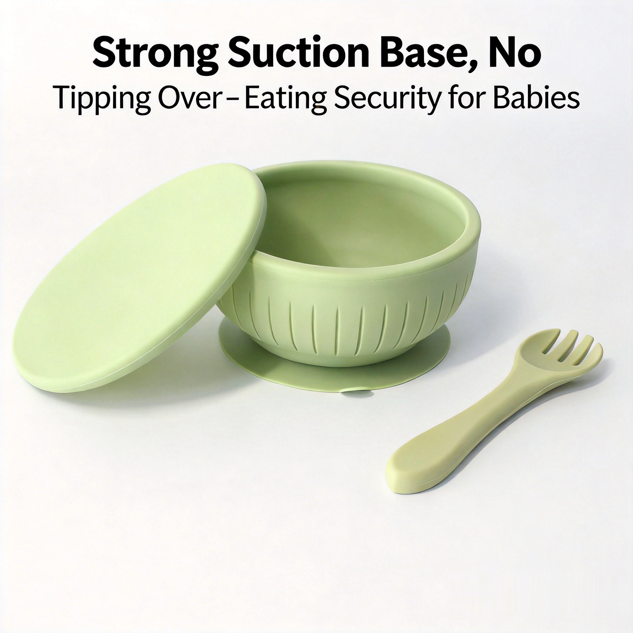 Suction Cup Silicone Bowl · With Lid