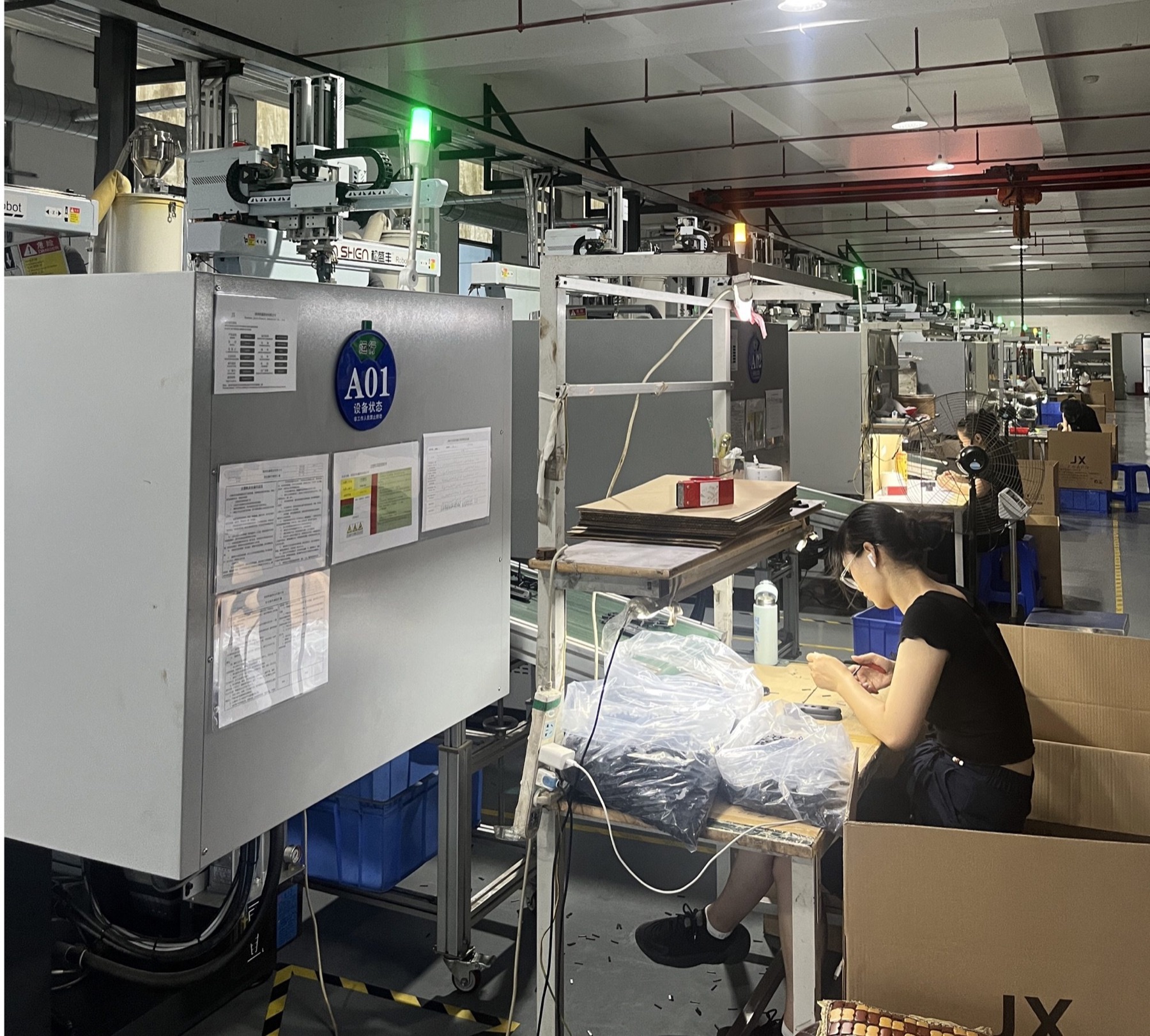 Injection molding production floor