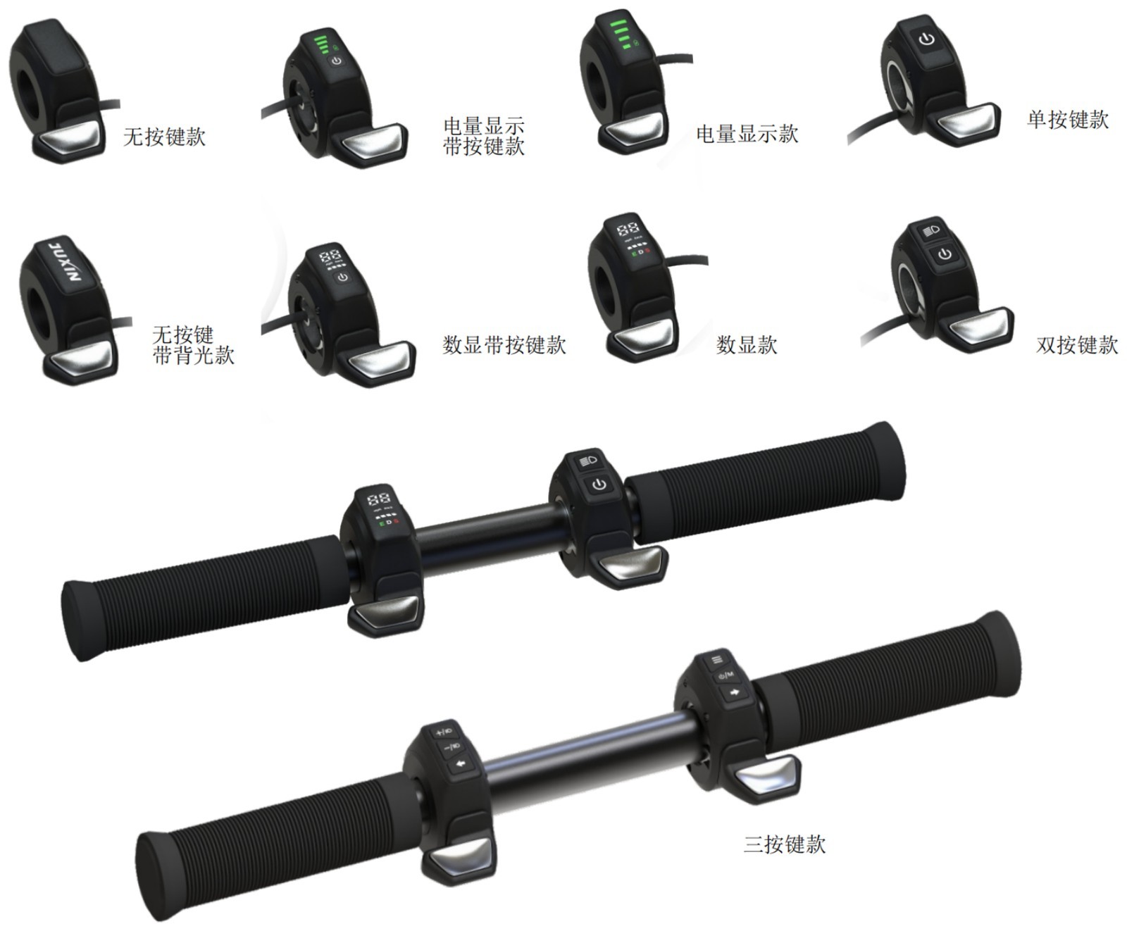 E-bike throttle and handlebar control product